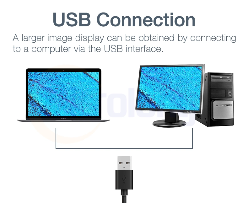 Portable USB Digital Microscope with 0~1000X Zooming & LED Lighting