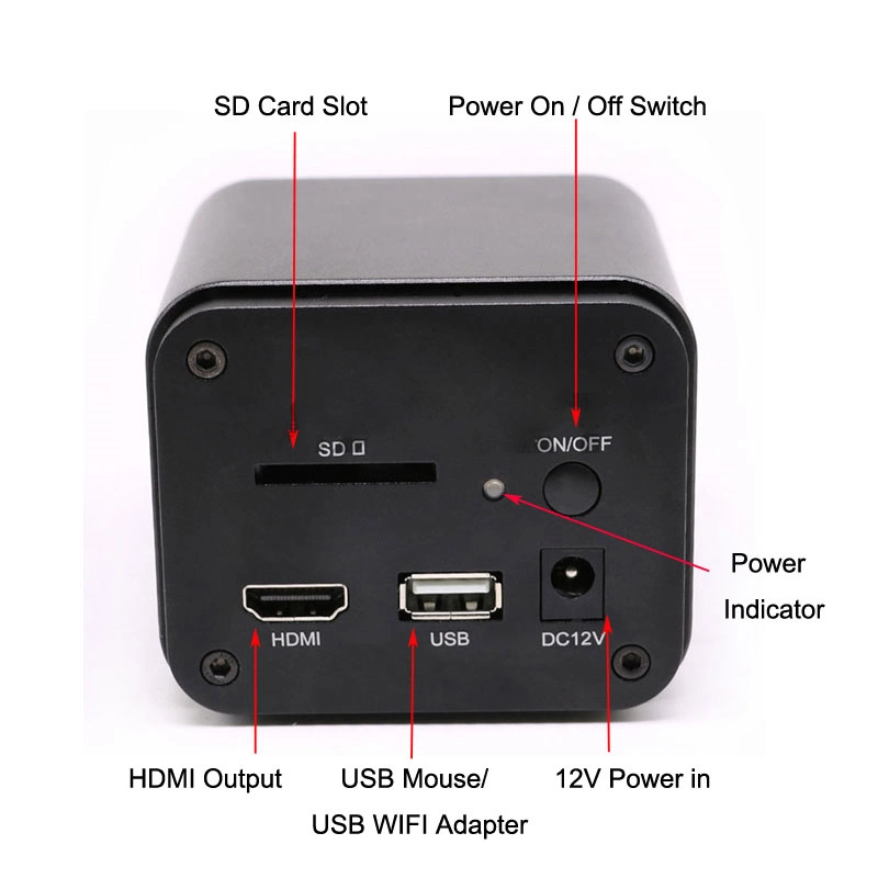 5.0MP WiFi Microscope Camera 1080P 60fps Auto Focus HDMI-Compatible Sony Sensor Microscopio Industrial Cameras with SD Card